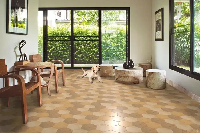 Hexagon Fliese Terracotta-Optik 15,8×18,3 cm „Cotto del Campiano Giallo Umbria“ CIR (Farbmischung nach Zufall)