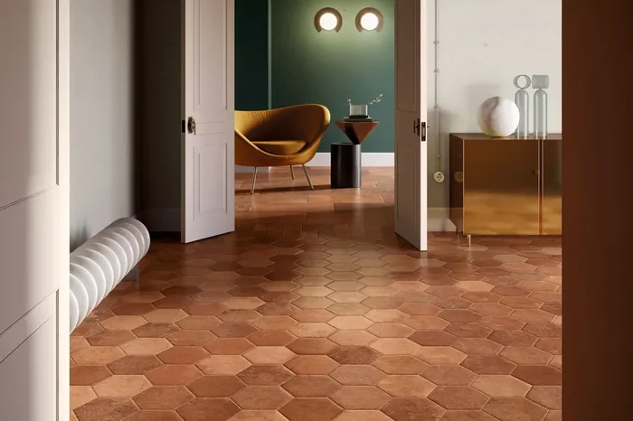 Hexagon Fliese Terracotta-Optik 15,8×18,3 cm „Cotto del Campiano Rosso Siena“ CIR (Farbmischung nach Zufall)