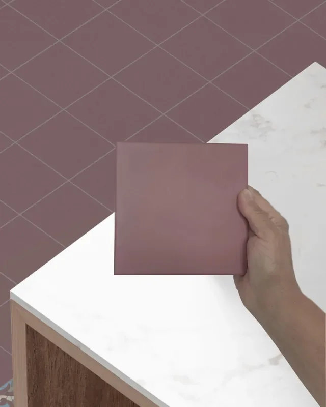 Historische Bodenfliesen Alt Berlin Oxidrot 14,7×14,7 cm Burgundy