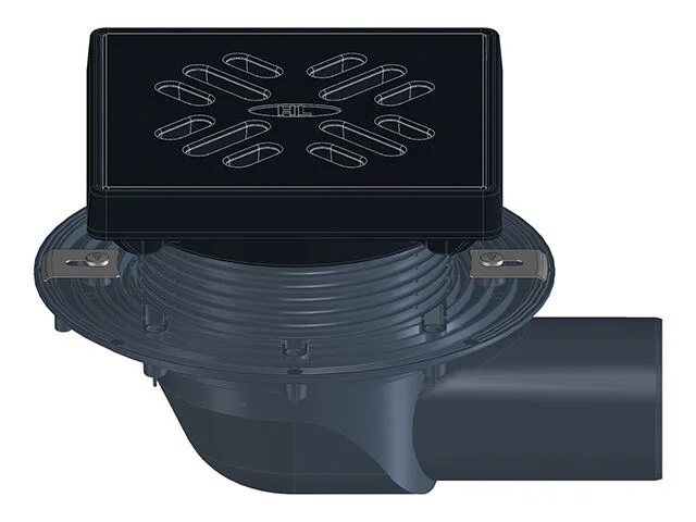 HL Ablauf waagrecht mit Gussrahmen und -rost