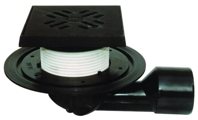 HL Balkon- und Terrassenablauf mit variablem Abgang, Gussrahmen und Gussrost