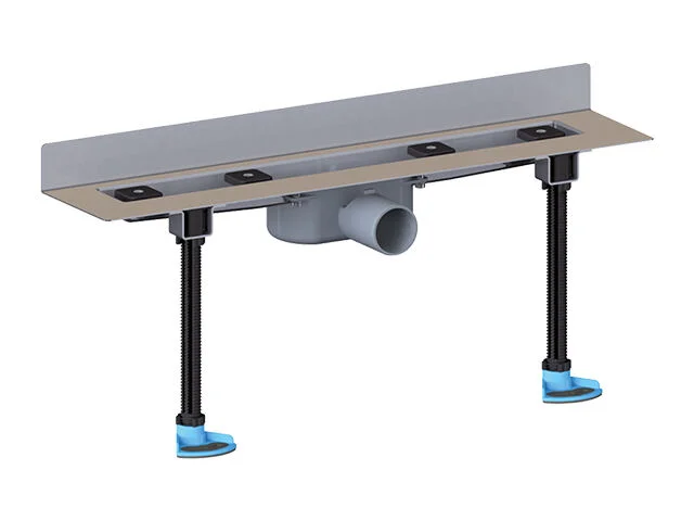 HL Edelstahl Duschrinne zum Einbau an der Wand (ultra flach) 1200 mm