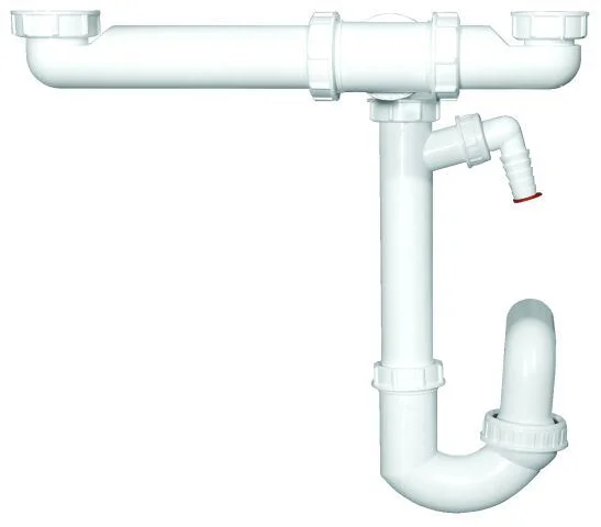 HL Raumsparsiphon mit rückflussgesicherten Geräteanschluss u. Ablaufverbindung