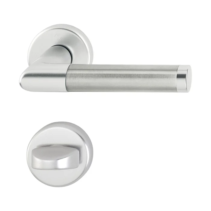 Hoppe Drückergarnitur AMSTERDAM – auf Rosette WC, 37 – 47, silber eloxiert/Edelstahl