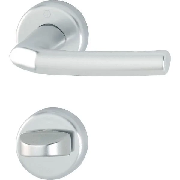 Hoppe Drückergarnitur BIRMINGHAM – auf Rosette WC, 37 – 42 – silber eloxiert