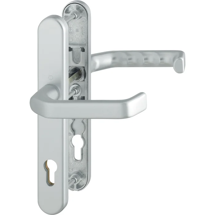 Hoppe Drückergarnitur LIVERPOOL – Schmalschild PZ, 77-82, Aluminium silber eloxiert