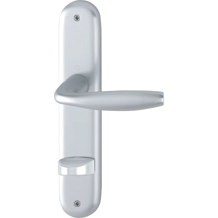 Hoppe Drückergarnitur NEW YORK – auf Schild WC 90, 37 – 42, 8/8,5 silber eloxiert