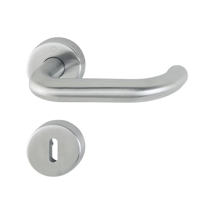 Hoppe Drückergarnitur PARIS – auf Rosette BB, 40 – 45, Edelstahl matt