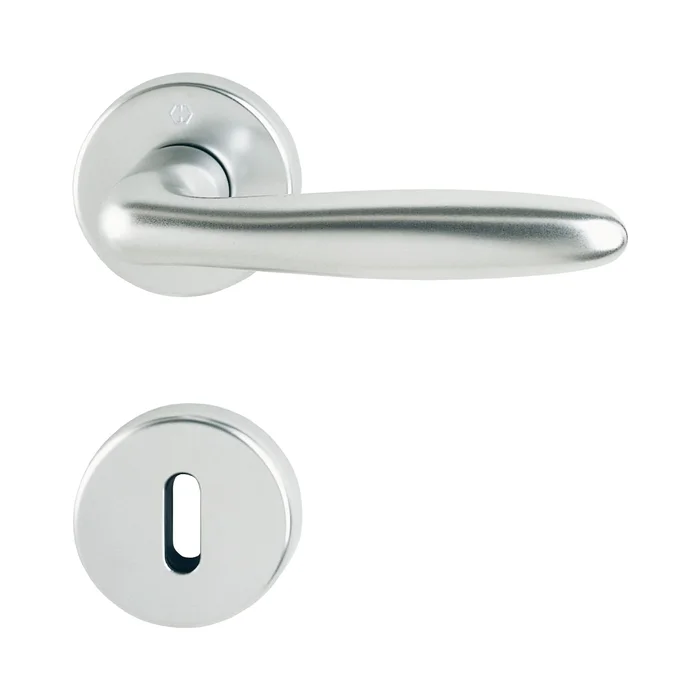 Hoppe Drückergarnitur VERONA – auf Rosette BB, 37 – 42, silber eloxiert