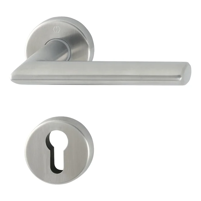 Hoppe FH-Drückergarnitur STOCKHOLM – auf Rosette PZ, 40 – 45, SST, Edelstahl matt