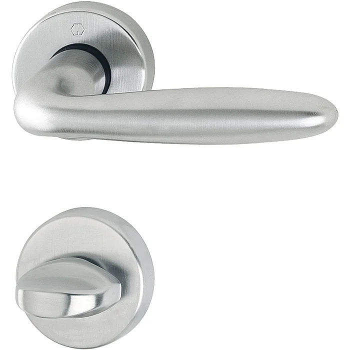 Hoppe HOPPE Drückergarnitur VERONA – auf Rosette WC, Messing verchromt matt