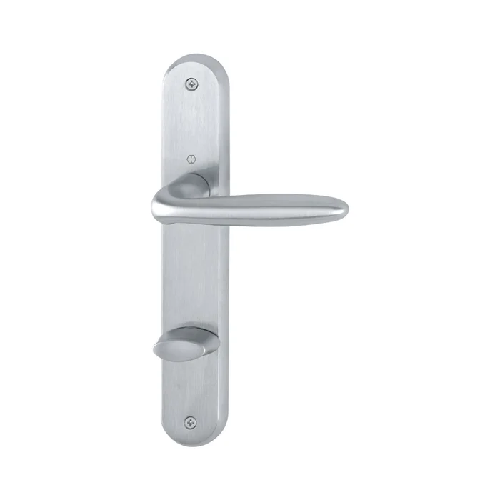 Hoppe HOPPE Drückergarnitur VERONA – auf Schild WC 90, Messing verchromt matt