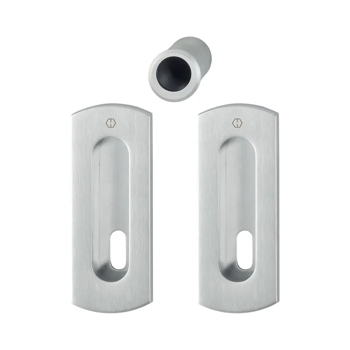 Hoppe HOPPE Schiebetürmuschel Set M463 – BB, Messing verchromt satiniert