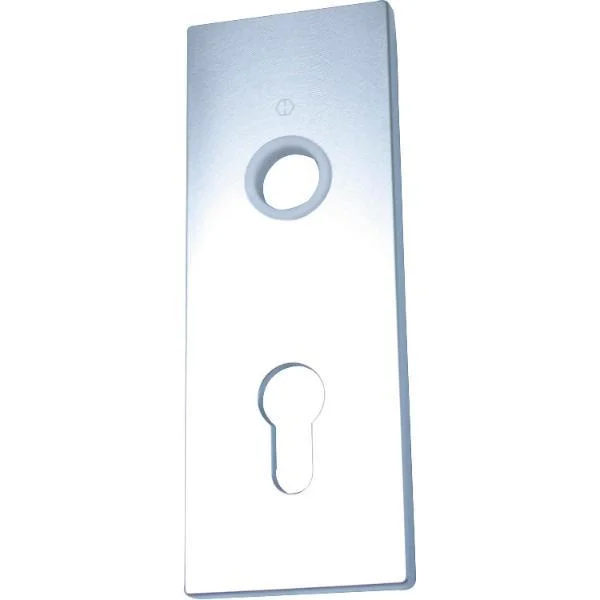 Hoppe Kipptorschloss-Kurzschild, 58 x 157 mm, PZ 60 mm, silber eloxiert