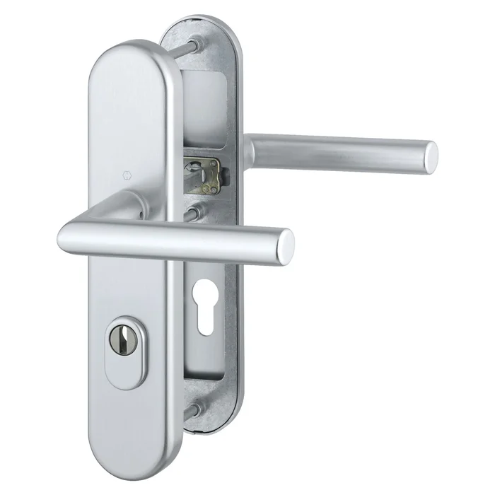 Hoppe SH-Drückergarnitur AMSTERDAM – auf Schild PZ72, 42-47, mit KZS, silber