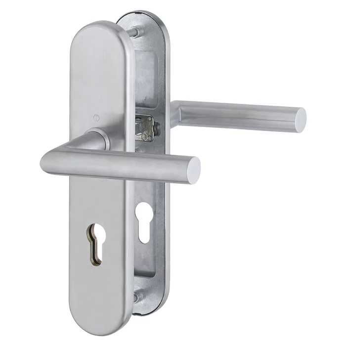 Hoppe SH-Drückergarnitur AMSTERDAM-auf LS PZ92, 67-72, ohne Kzs., matt, 53 x 249 x 10