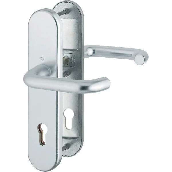 Hoppe SH-Drückergarnitur PARIS-auf Schild PZ88, 67-72, ohne Kzs., silber