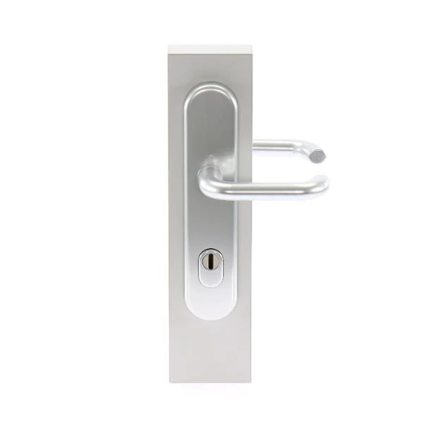 Hoppe SH-Drückergarnitur PARIS-auf Schild PZ92, SST, 77-82, mit Kzs., silber