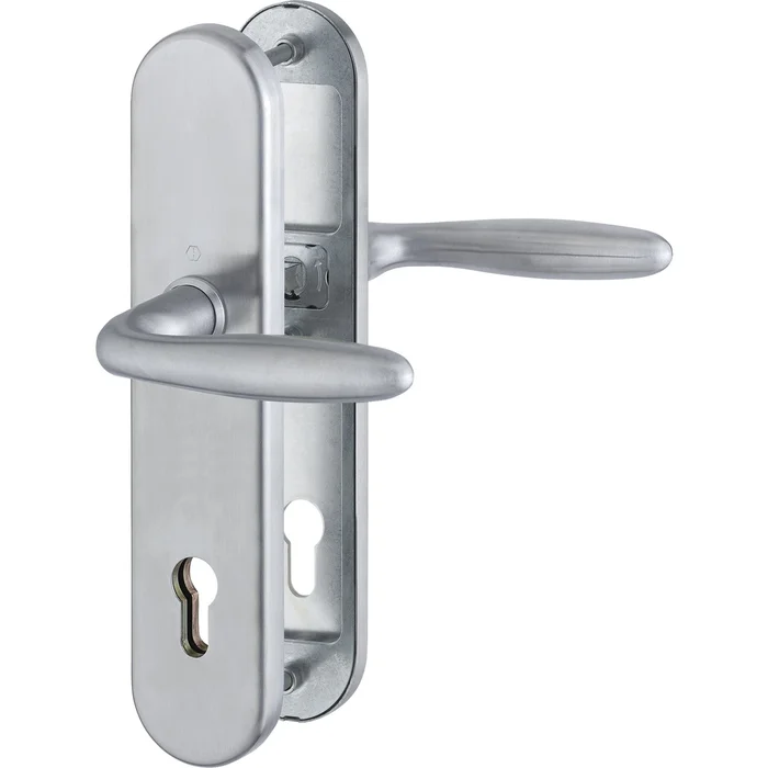 Hoppe SH-Drückergarnitur VERONA-auf Schild PZ88, 62-72, ohne Kzs., Edst matt