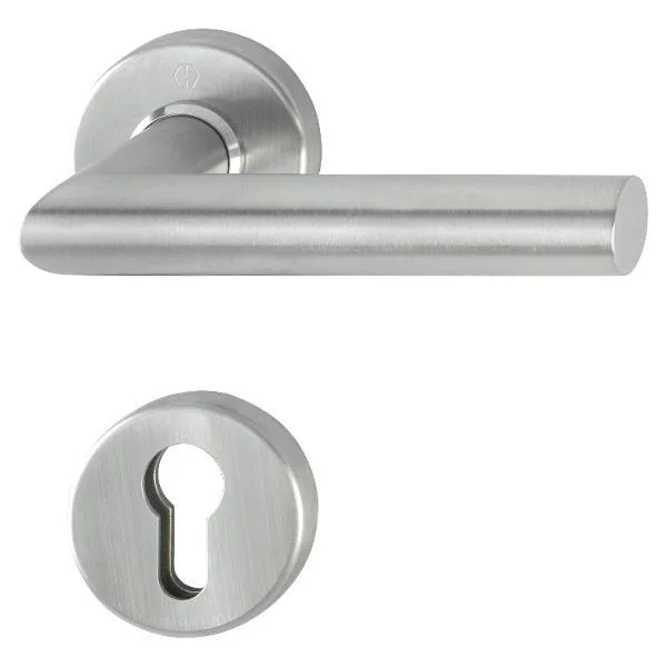 Hoppe SH-Drückerhalbgt. AMSTERDAM-zu SH-Knopflangschild, PZ, Edelstahl matt