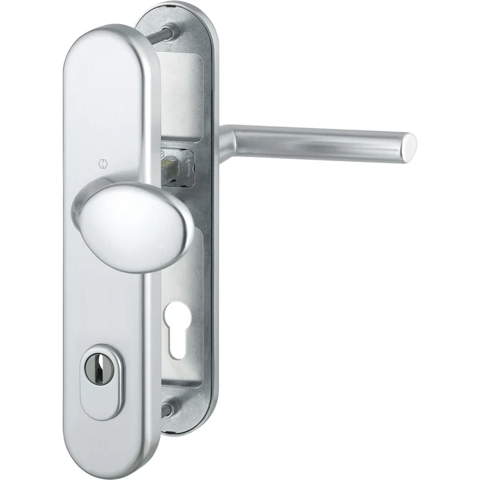 Hoppe SH-Wechselgarnitur STOCKHOLM-auf Schild PZ88, 62-72, SST, mit Kzs., silber