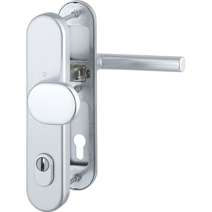 Hoppe Sicherheits-Wechselgarnitur AMSTERDAM, PZ88 Kernziehschutz, RC2, silber eloxiert