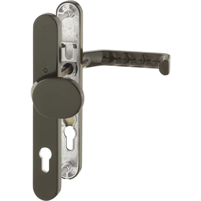 Hoppe Wechselgarnitur LIVERPOOL – Schmalschild Knopf PZ, wahlweise, Alu braun elox