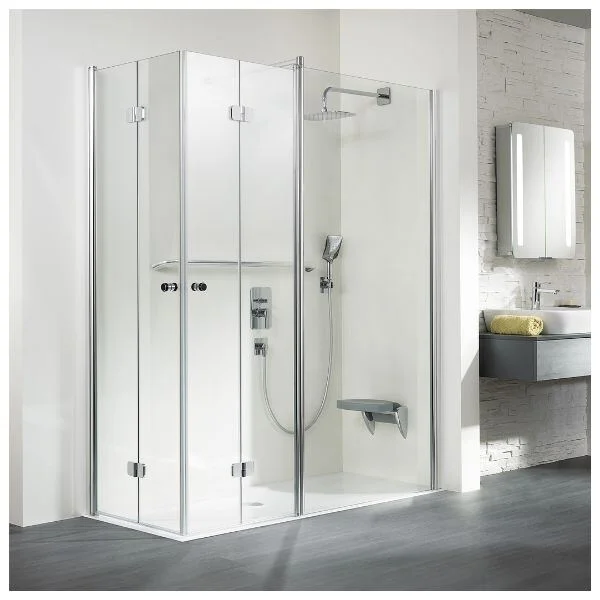 HSK Exklusiv Eckeinstieg mit Drehfalttür und Festelement