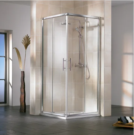 HSK Favorit Gleittür Eckeinstieg, 90x90x185 chromoptik