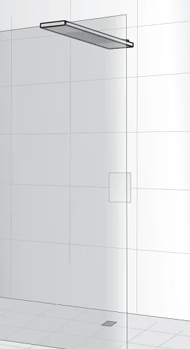 HSK Regentraverse Lavida für Glasaufnahme WALK IN Edelstahl poliert