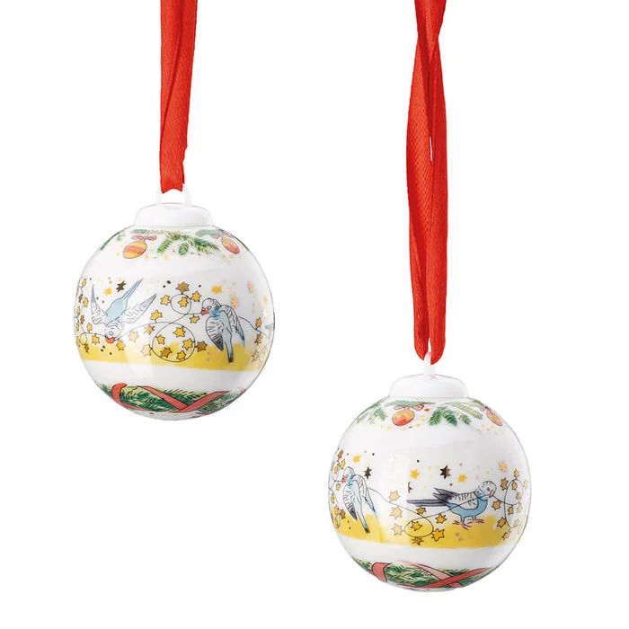 Hutschenreuther Porzellankugel mini Sammeledition 2024 Vogelgruppe