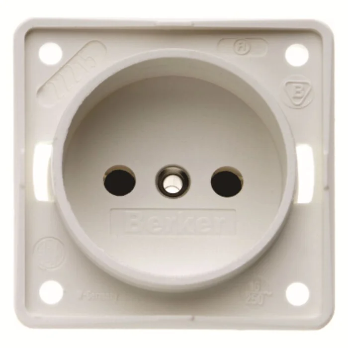 INTEGRO Steckdose ohne Schutzkon. erh. Berührungsschutz polarweiß matt