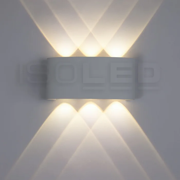 ISOLED LED Wandleuchte Up&Down 6*1W CREE IP54 sandweiß warmweiß