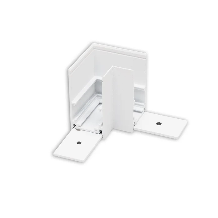 ISOLED Track48 Eckschiene 90° horizontal für Aufbauschiene weiß nicht stromführend