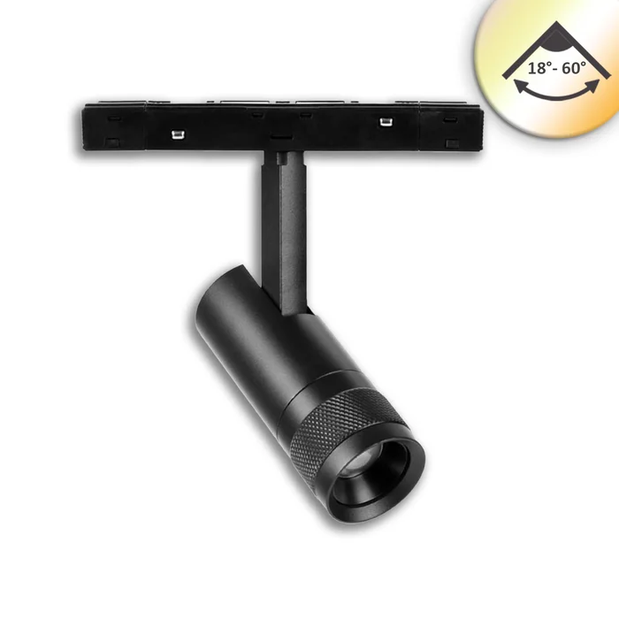 ISOLED Track48 Schienen-Strahler schwarz 7W fokuss. 18°-60° UGR