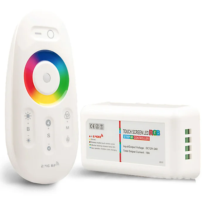 ISOLED Wireless Touch RGB PWM-Dimmer mit Funk-Fernbedienung 2.4GHz 12-24V DC 3x4A