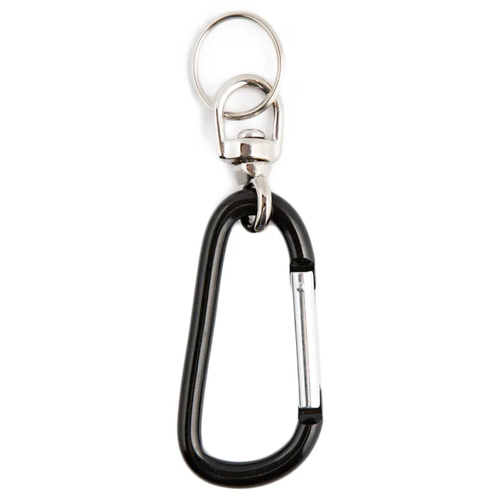 Karabiner aus Aluminium mit Wirbel und Ring, farbig in 2 Größen