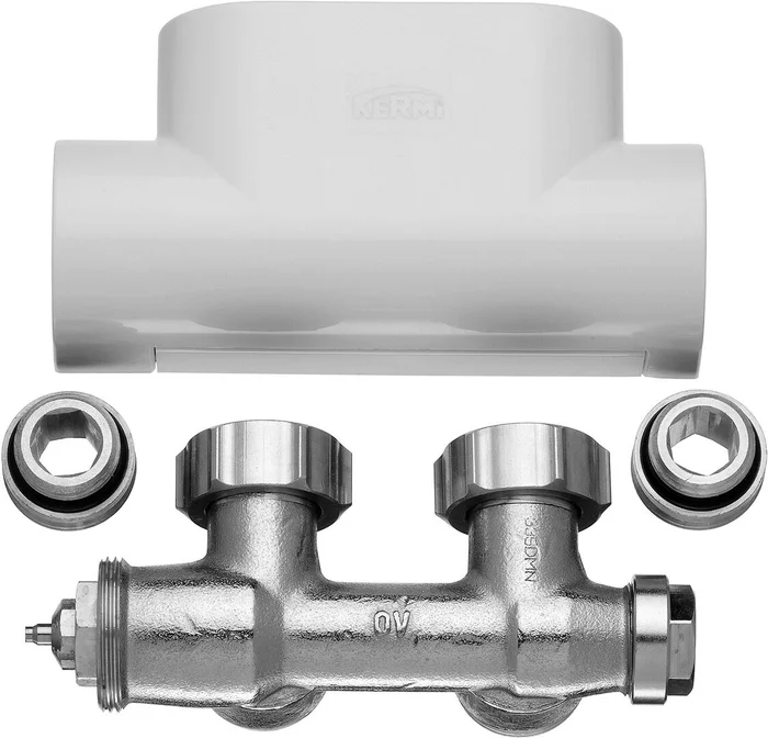 Kermi Ventilhahnblock-Set, Eckform 1/2″