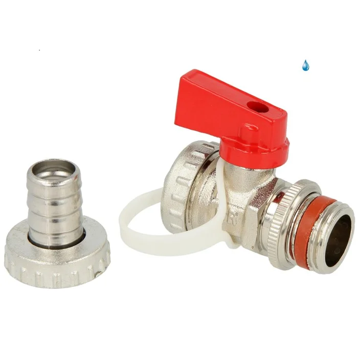 KFE-Kugelhahn 1/2″ vernickelt selbstdichtend mit Kontermutter Füllen Entleeren