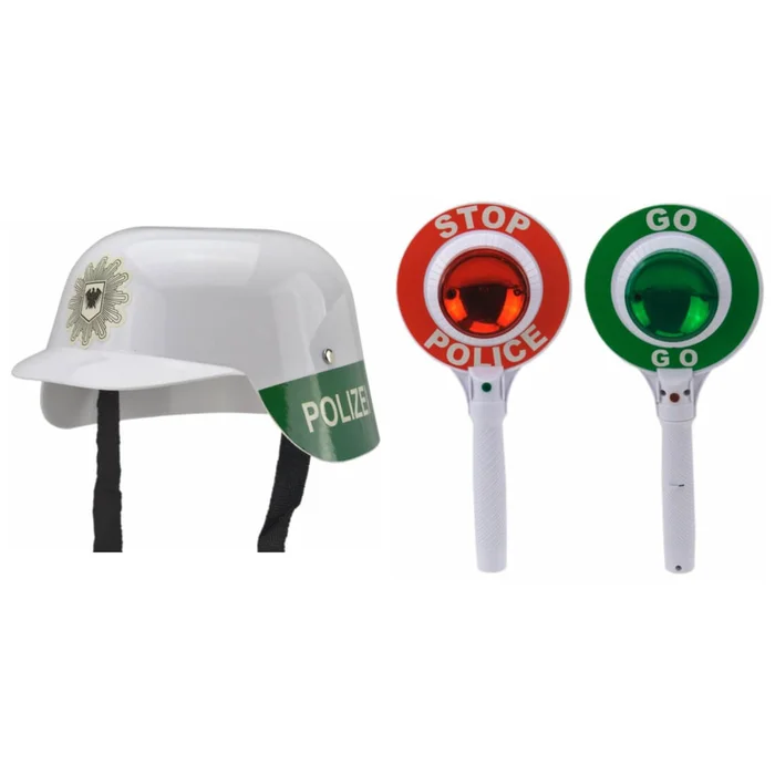 Kinder Polizei Set Helm Kelle Polizeihelm Polizeikelle Stopkelle