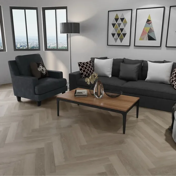 Klick-Vinyl inkl. Trittschall CHECK one Herringbone Premium 2073H Lausitz Eiche