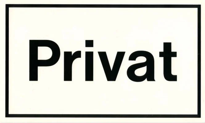 Kunstoffschild 250 mm breit, 150 mm hoch Privat