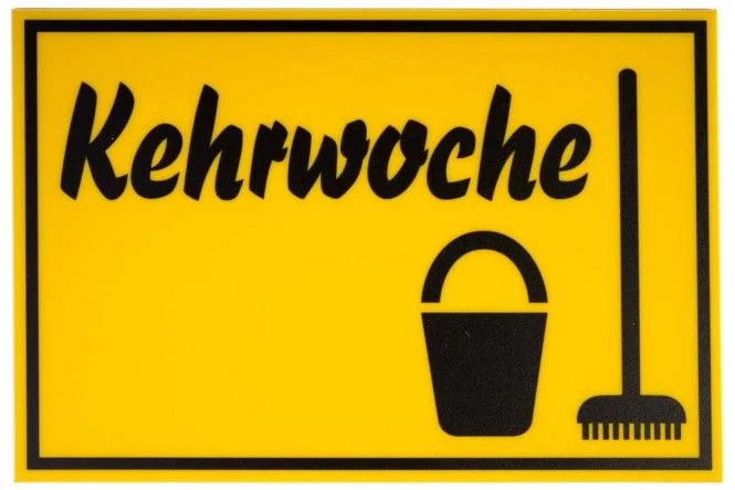 Kunstoffschild 300 mm breit, 200 mm hoch Kehrwoche