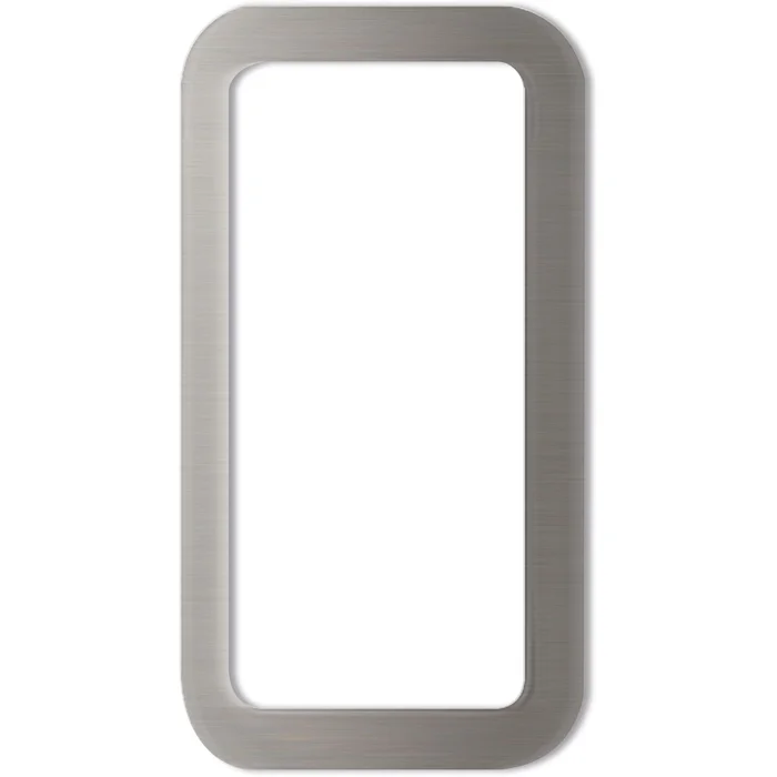 KWS Muschelgriff eckig 120x65mm selbstklebend Aluminium Edelstahl Effekt