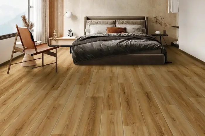 Laminat mit Eichenfurnier gebürstet braun 138,3 x 24,4 x 0,8 cm „Wildfire“ rustikale Eiche Furnierparkett-Boden – AUSVERKAUFT