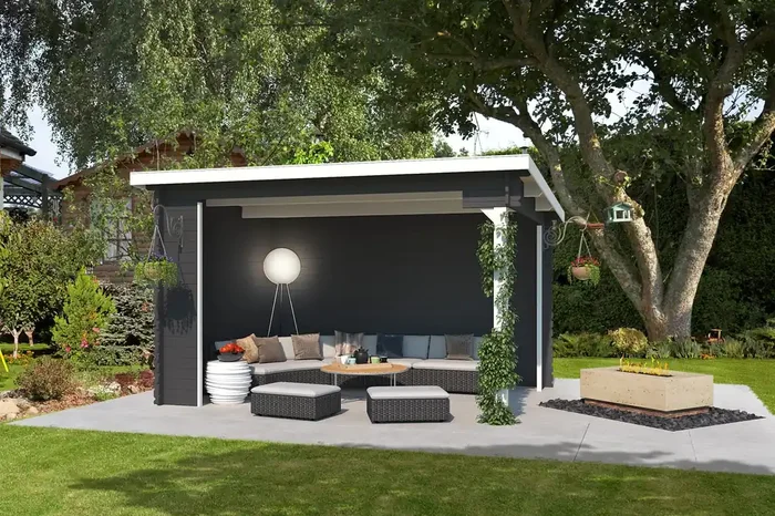 Lasita Maja Buffalo 380 Unterstand / Lounge 28mm, 380×275, Carbongrau