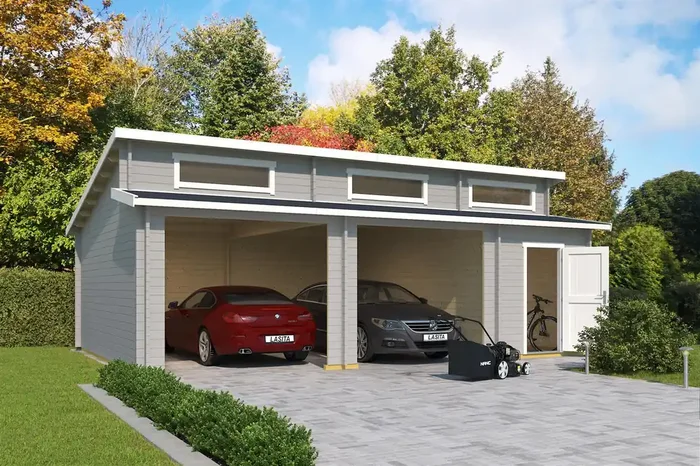 Lasita Maja Hawaii Ohne Tore Garage 44 mm 2-Raum, 780 x 520, Lichtgrau