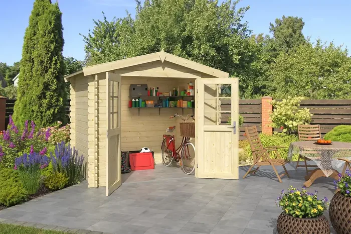 Lasita Maja Ingo 175 Holz-Gartenhaus Blockhaus 28mm, 230×175, Naturbelassen