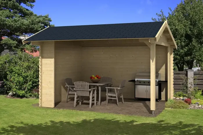 Lasita Maja Kirian 300 Unterstand / Lounge 28mm, 380×300, Naturbelassen