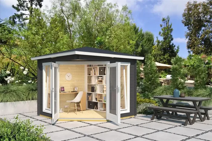 Lasita Maja Oban 40 Gartenhaus Blockhaus 40 mm, 239 x 239, Carbongrau